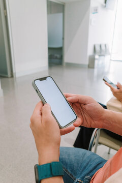 Smartphone closeup in waiting room