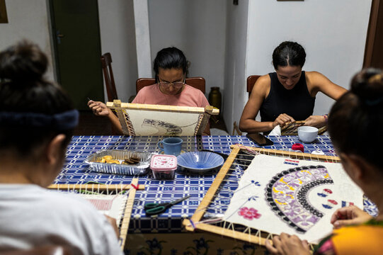 Textile artisans in small business craft activity