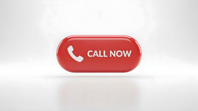 Red call now button with telephone icon for website