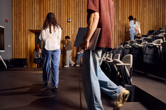 Students Leave a Classroom