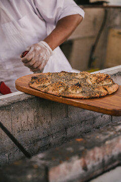 Pide flat bread with za'atar 