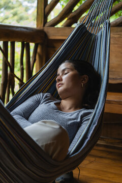 Resting in a comfy hammock on a peaceful getaway