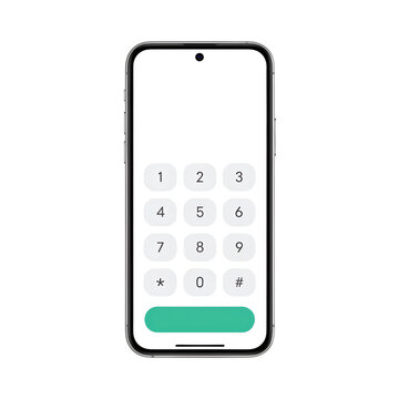 Modern smartphone with number keypad and green call button