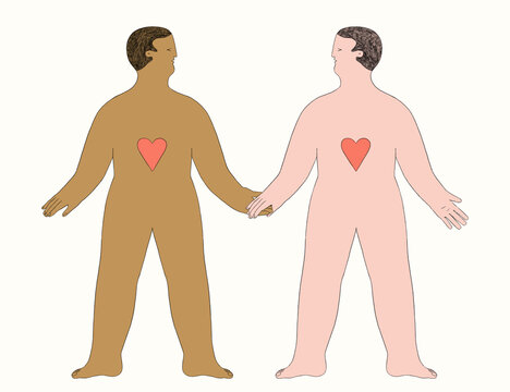 Gay Couple In Love Holding Hands