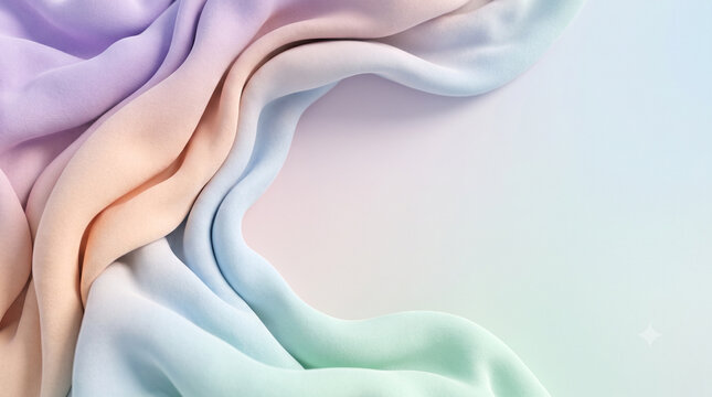 Tactile puffy 3D abstract wave backdrop with soft texture and studio lighting