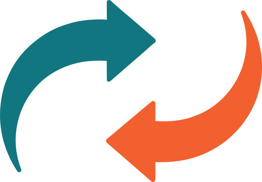 Teal and Orange Exchange Arrows Icon Representing Sync Swap and Data Transfer Cycle for Business and Technology