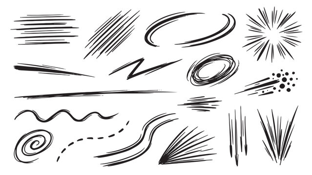 Comic Motion Doodles for Manga Panel Effects