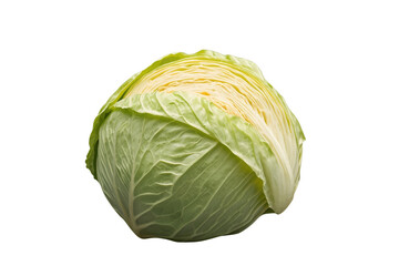 Fototapeta premium Cut green cabbage head showing layered leaves