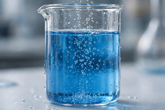 Beaker With Liquid And Bubbles