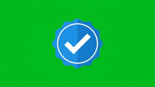 Animated Verified Checkmark Badge Green Screen Social Media