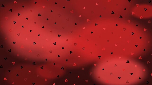 Triangles floating on a red abstract background