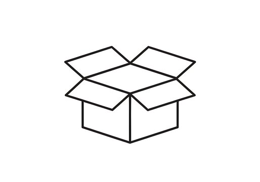 Four open box flaps line illustration high resolution picture