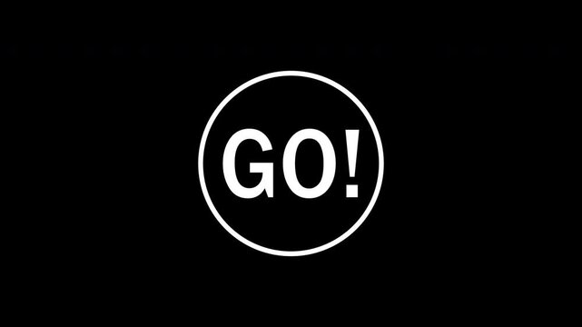 3 2 1 go! countdown with circle outline animation for for game concept to start animation on transparent background, 4k video