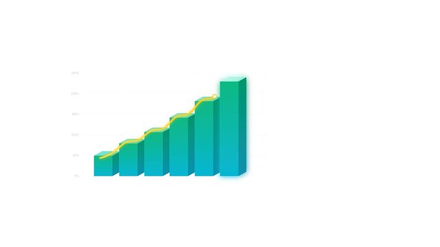 Financial data graph showing business growth, accounting success, and return on investment progress