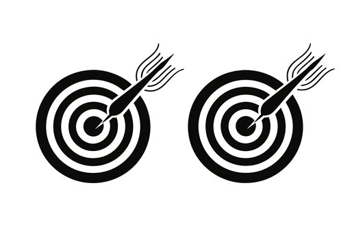 Black two dart pierce center dartboard symbol high resolution picture