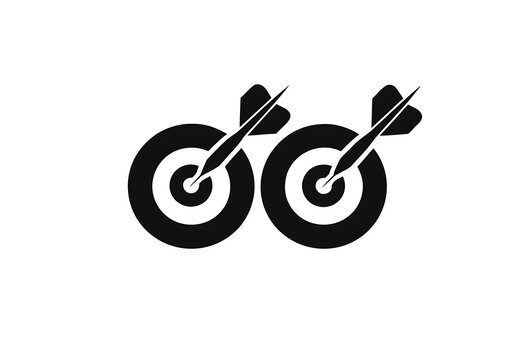 Minimalist black white two dartboard bullseye illustration high resolution picture