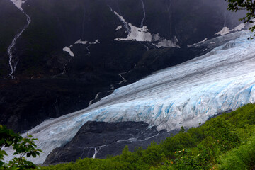 View of Exit Glacier in Seward, Alaska. View from Harding Icefield Trail © Stefano