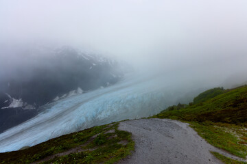 View of Exit Glacier in Seward, Alaska. View from Harding Icefield Trail © Stefano