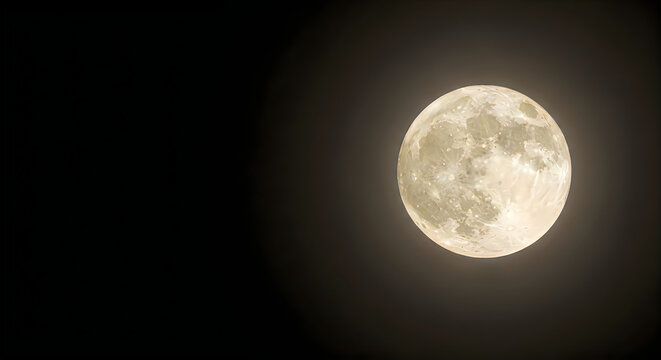 A bright full moon shining in the dark night sky during the traditional chinese mid autumn festival celebration
