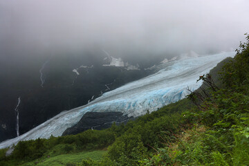 View of Exit Glacier in Seward, Alaska. View from Harding Icefield Trail © Stefano