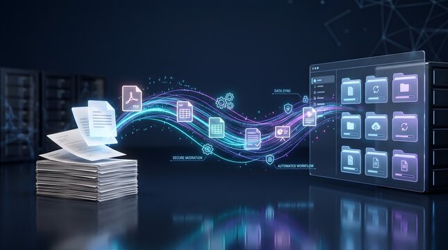 Digital data migration and automated workflow concept