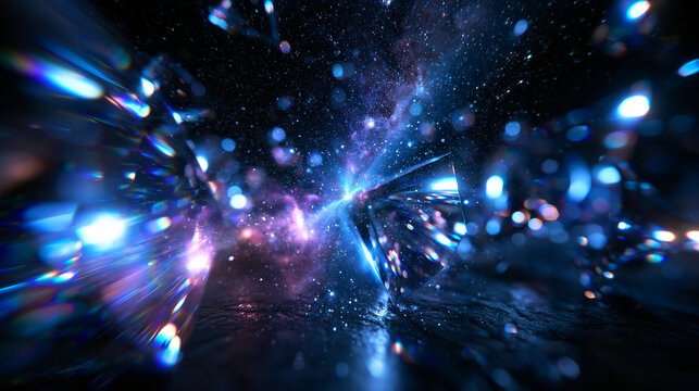 Abstract Prism Light Refraction with Cosmic Galaxy Background