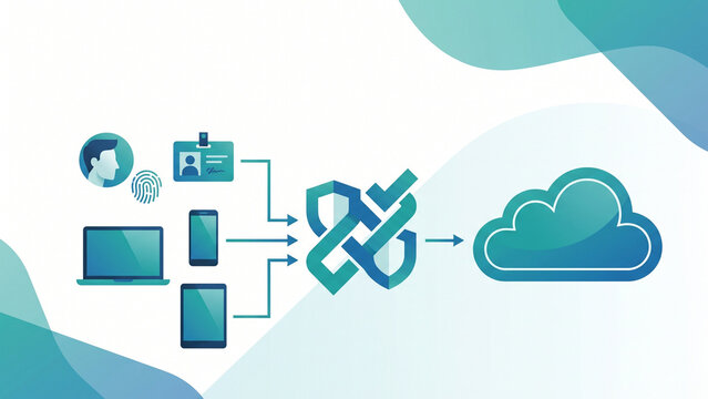 Zero Trust Cloud Security Flat Vector Network Access