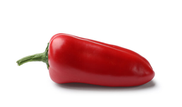 One red jalapeno pepper isolated on white