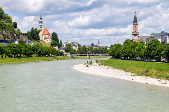 The River Salzach in Salzburg, Austria