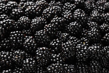 Heap of ripe tasty blackberries as background, closeup © New Africa