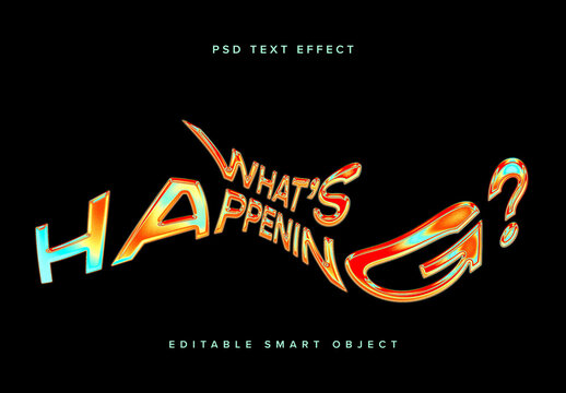 Warped Metallic Chrome Text Effect