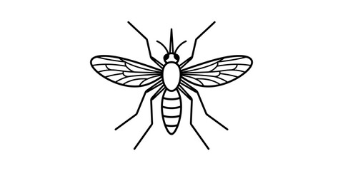 Black outline mosquito icon isolated on transparent background, top view vector illustration for insect control. © Jpeg shop opened