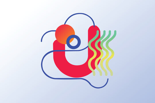 Modern Letter U Abstract Logo Design with Colorful Gradient Elements
