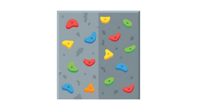 Colorful Climbing Wall with Textured Holds for Indoor Bouldering and Exercise