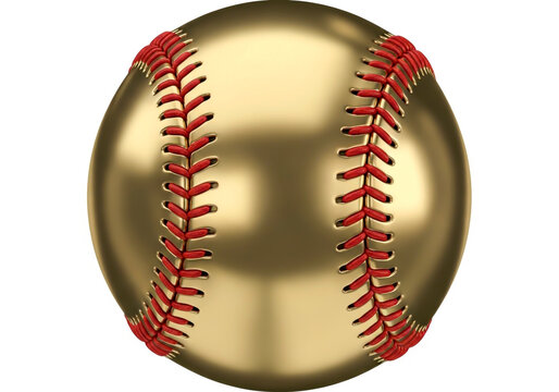 Classic white baseball ball with red stitching