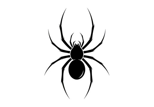 Black spider silhouette icon illustration