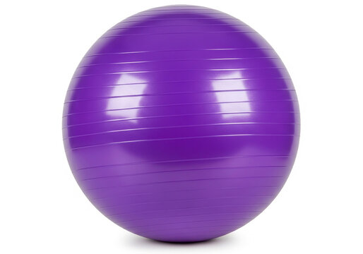 Purple exercise yoga ball for fitness and pilates training