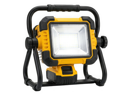 portable led work light floodlight illumination construction equipment isolated on transparent background