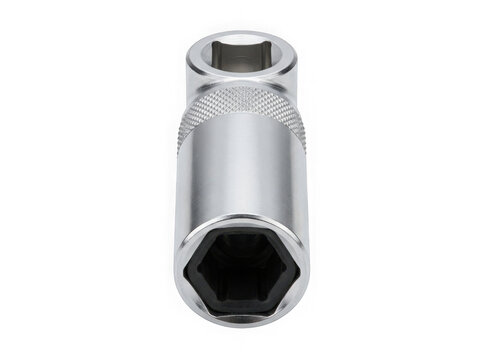 metal hex deep socket attachment automotive mechanic hand tool isolated on transparent background