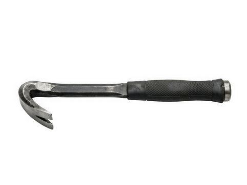 metal nail puller pry bar wrecking crowbar hand tool isolated on transparent background