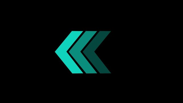 left-directional arrow loop animation. Animated arrows for the overlay video layer. Motion graphics of arrow concept.