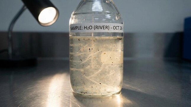 Laboratory Sample of Contaminated River Water Dated October 26 for Environmental Science Research