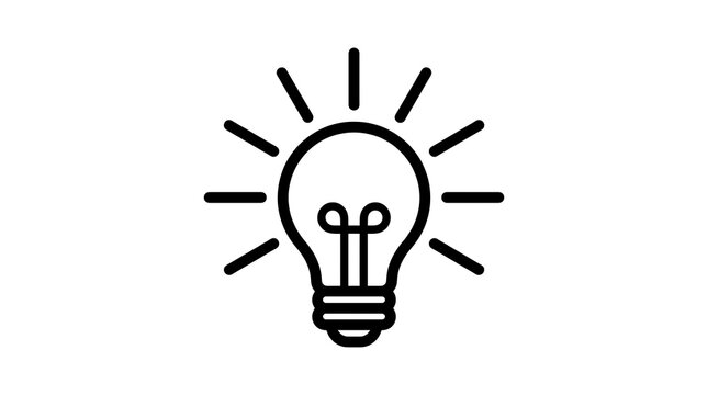 Minimalist light bulb icon representing a bright idea or creative solution concept.