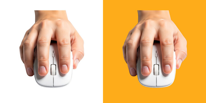 Person Hand Clicking Computer Mouse Button for Work and Digital Interaction transparent png