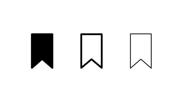 Bookmark ribbon icon set isolated on transparent background