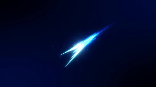 Blue Light Streaks Converge Across Dark Abstract Background with Glowing Energy