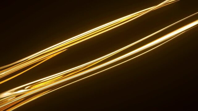 Golden Light Streaks Across Dark Background as Abstract Parallel Lines