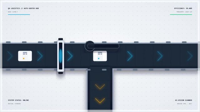 Automated Logistics Hub with AI Vision Scanner System
