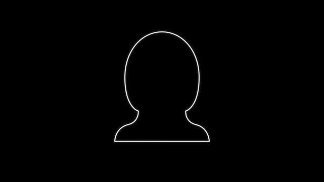 Minimalist white outline user profile icon, ideal for placeholder graphics, anonymous online representation, and versatile interface design elements