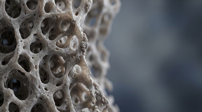 Close-up of Porous Bone Structure with Trabeculae microscopic